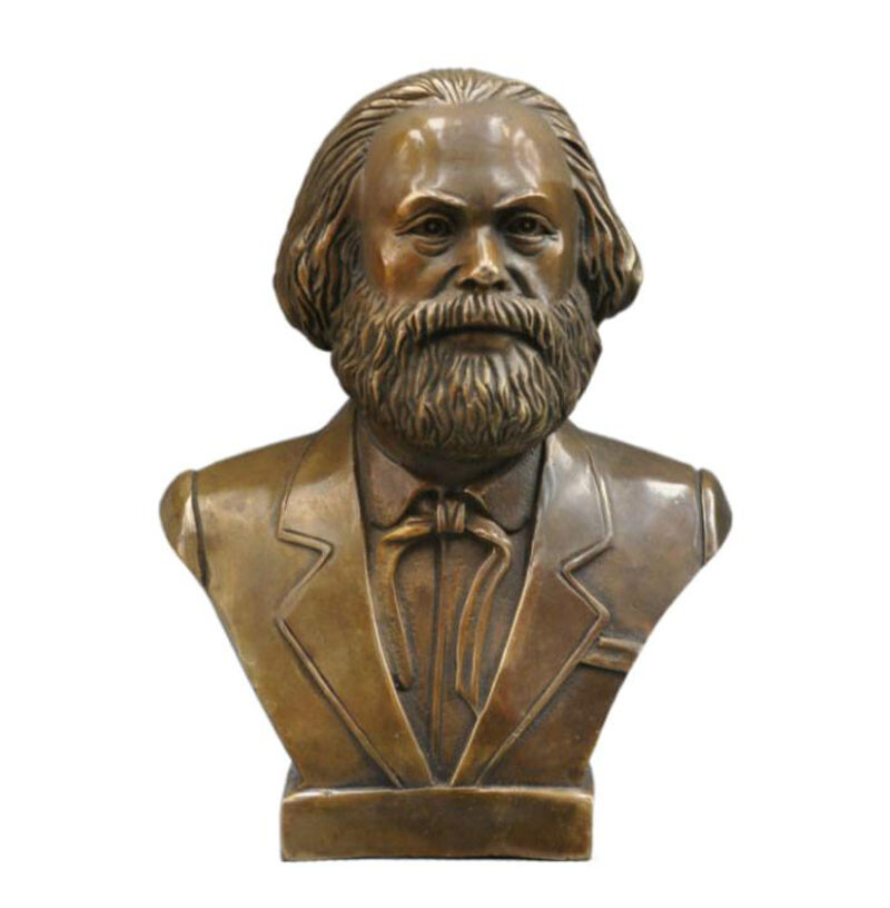German Great Communist Carl Marx Bust Bronze Statue ；7inch