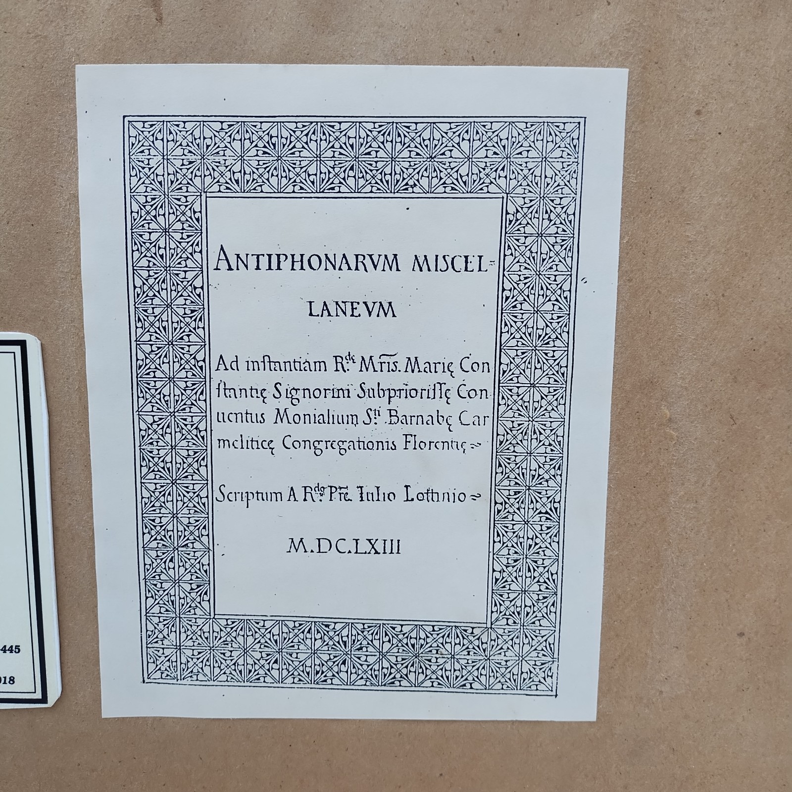 RARE 1663 JUIiO LOTTINIO ILLUMINATED MANUSCRIPT ANTIPHONARUM MISCELLANEOUS