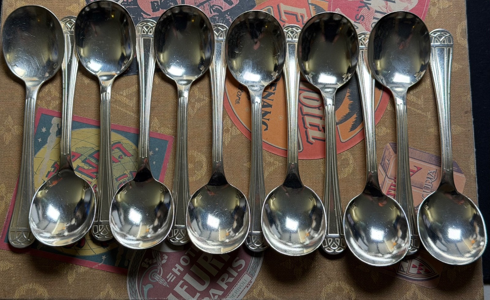 12 Christofle Paris Spoons 6.3 inch Silver Plated a set of twelve Made in France