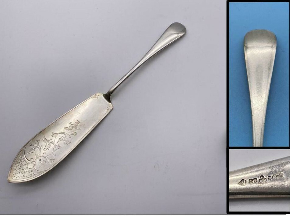 Barker Brothers Silverplate A1 EP NS 3 Star Clover Cake Fish Serving Knife 11.5″