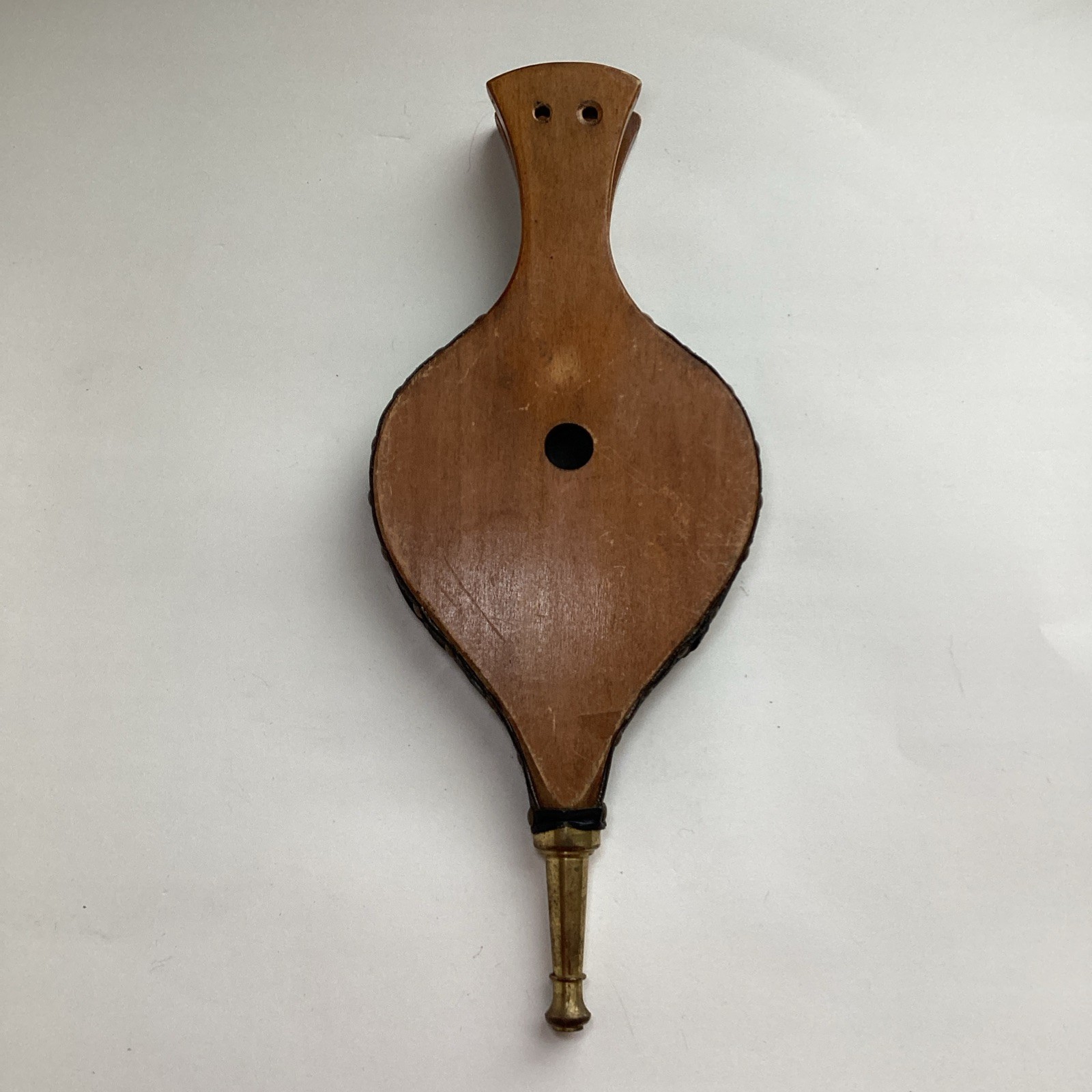 Vintage Fireplace Bellows American Eagle Wood Brass Leather Seymour Mfg 15” Tool