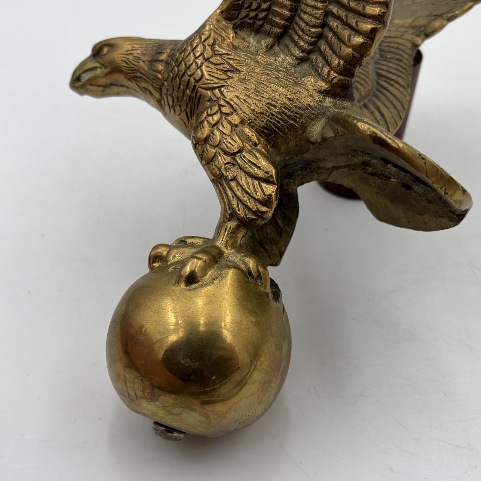 VTG 11″ American Eagle Flag Pole Topper Finial Americana USA Liberty Cast Metal
