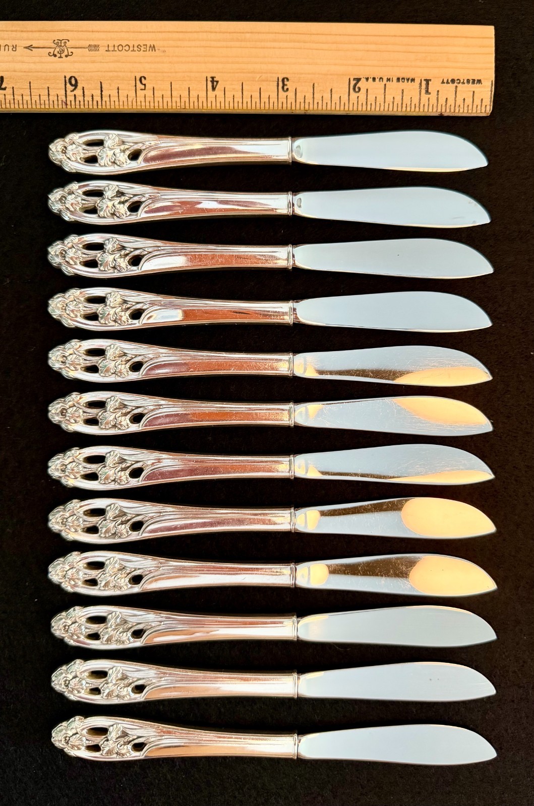 International Silver “Silver Iris” Pierced HH Butter Spreader – Choose Quantity