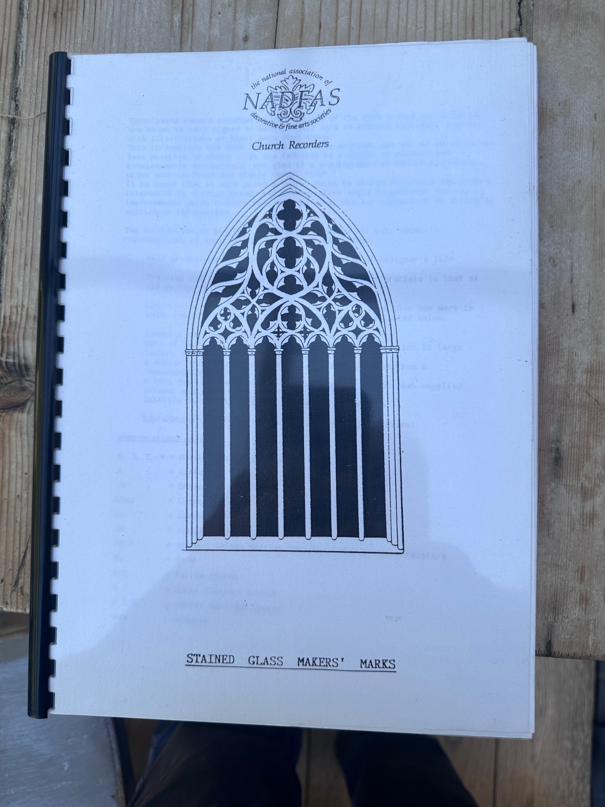 Vintage 1995 NADFAS Stained Glass Makers Marks -Spiral bound Reference Work