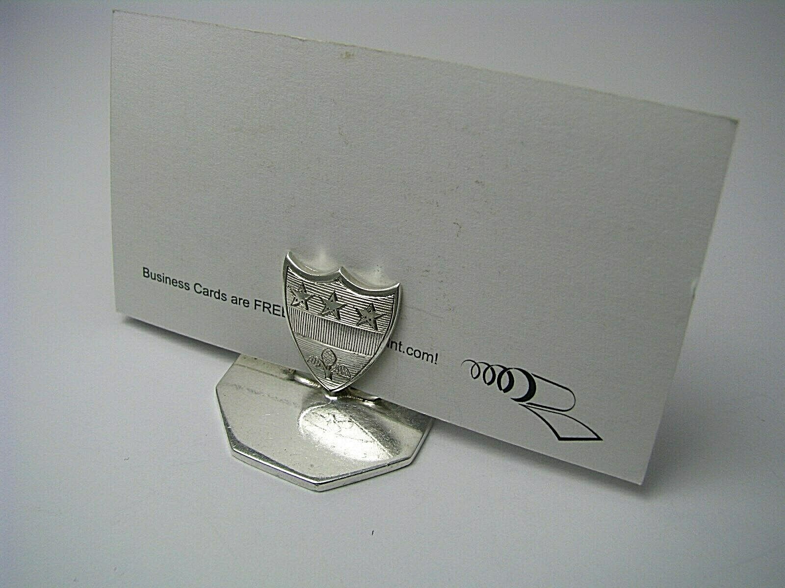 STERLING SILVER PLACE CARD HOLDER MENU Horace Woodward Birmingham England c1910