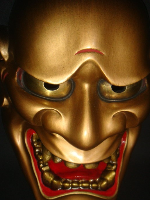 For ketsir0 狐蛇 ” Kitsune Ja ” Japanese Antique Handmade Hannya Noh Mask