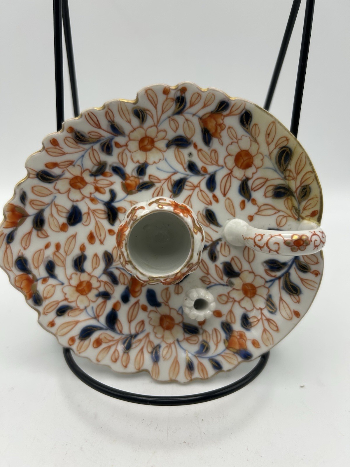 Antique Porcelain Chamber stick. Imari Style. 1877/1890