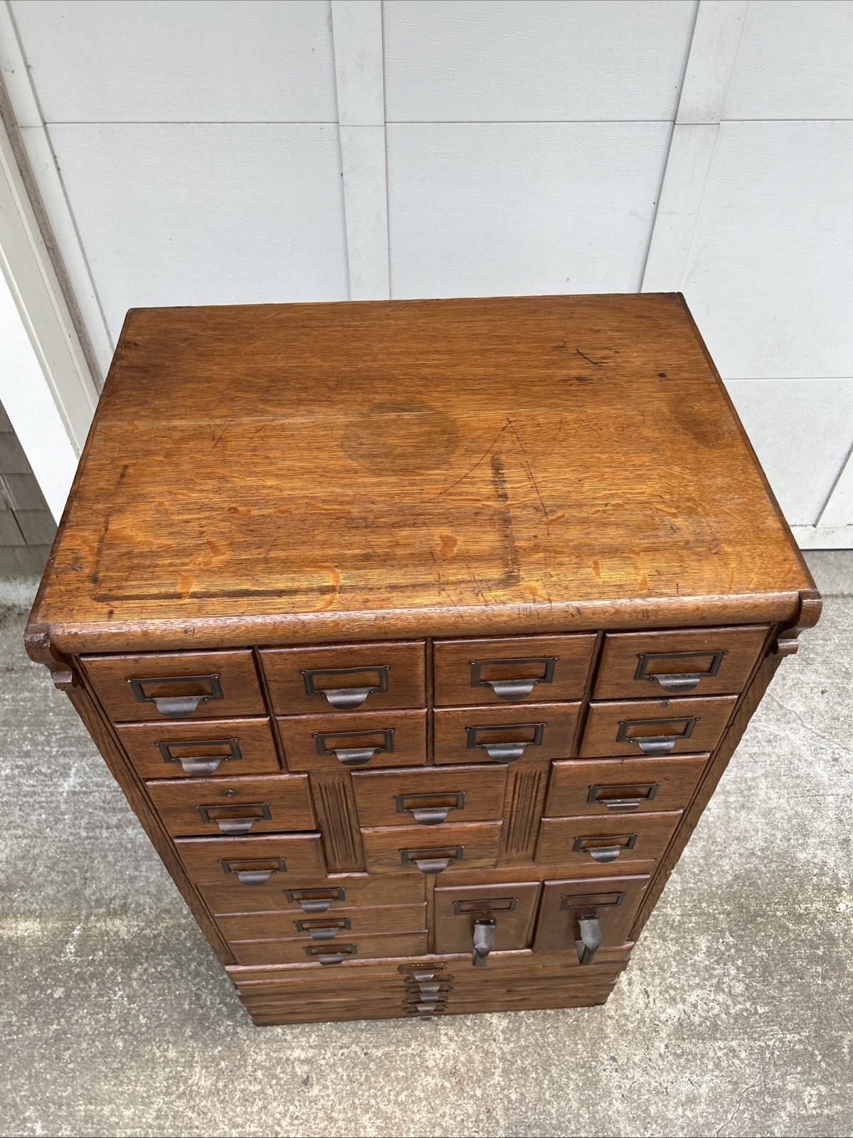 Antique Quarter Sawn Oak 24 Drawer Catalog / File / Folio Cabinet ~ Cape Cod