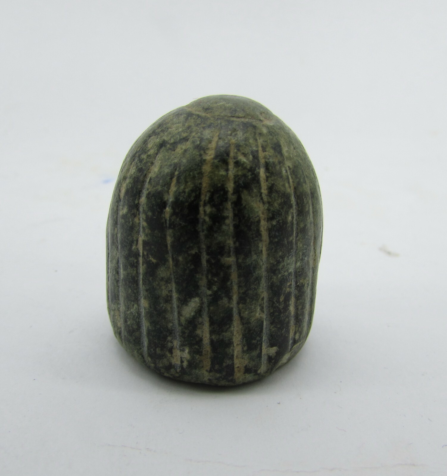 Ancient 2 chess man in green and black stone from Afghanistan