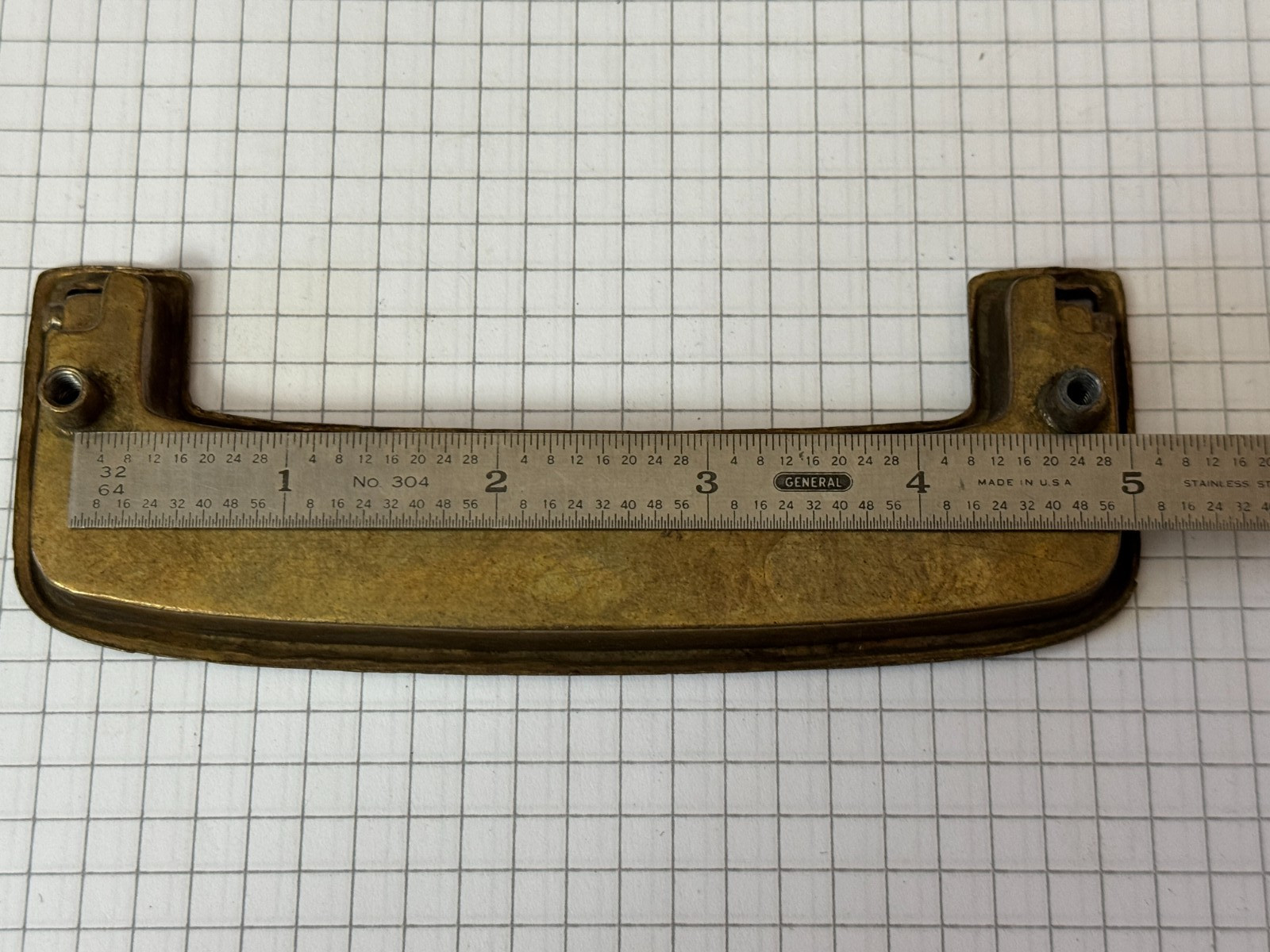 Original Bernhardt Recessed Campaign Drawer Pull Handle 4 3/4 in cc KBC No 8840