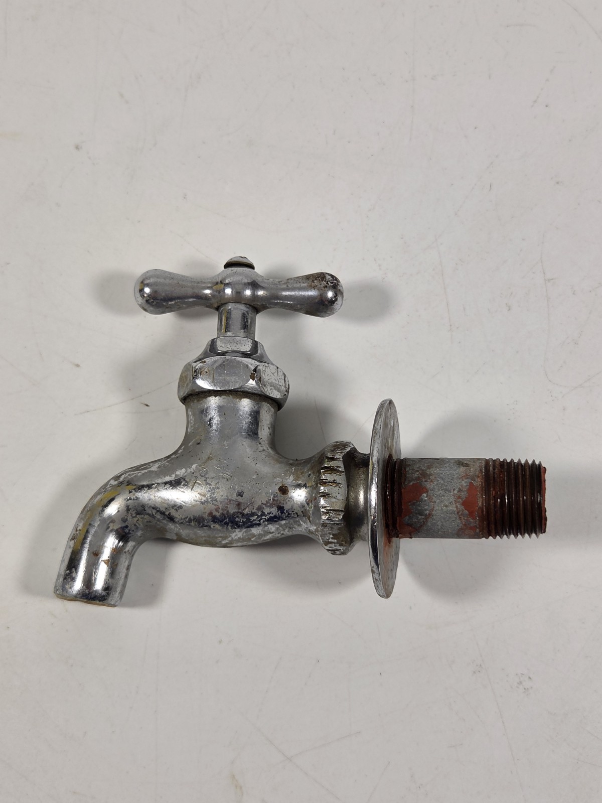 VINTAGE FARMHOUSE OLD BRASS CHROME SINK FAUCET SPIGOT