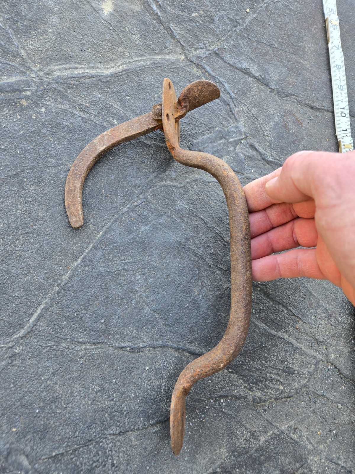 Vintage Primitive Large Door Handle Pull, Rusty, Rustic, Farm, Barn, Gate, Shed
