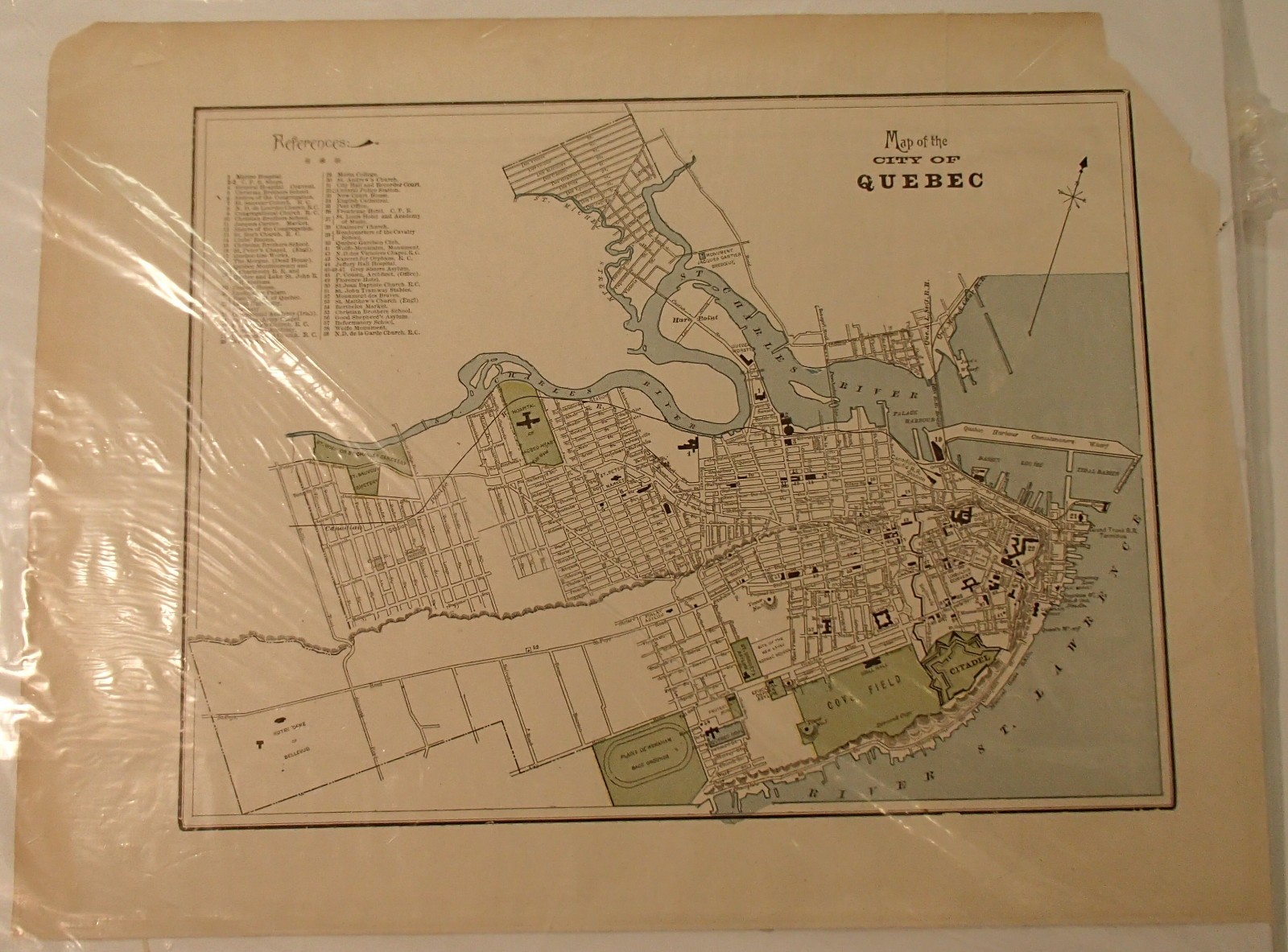 Antique Original Map 1890’s City of Quebec Canada 12.5″ x 16.5″