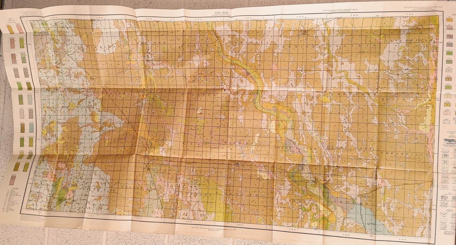 Antique 1914 Map Lamoure County North Dakota Marion Dickey Independence #17056
