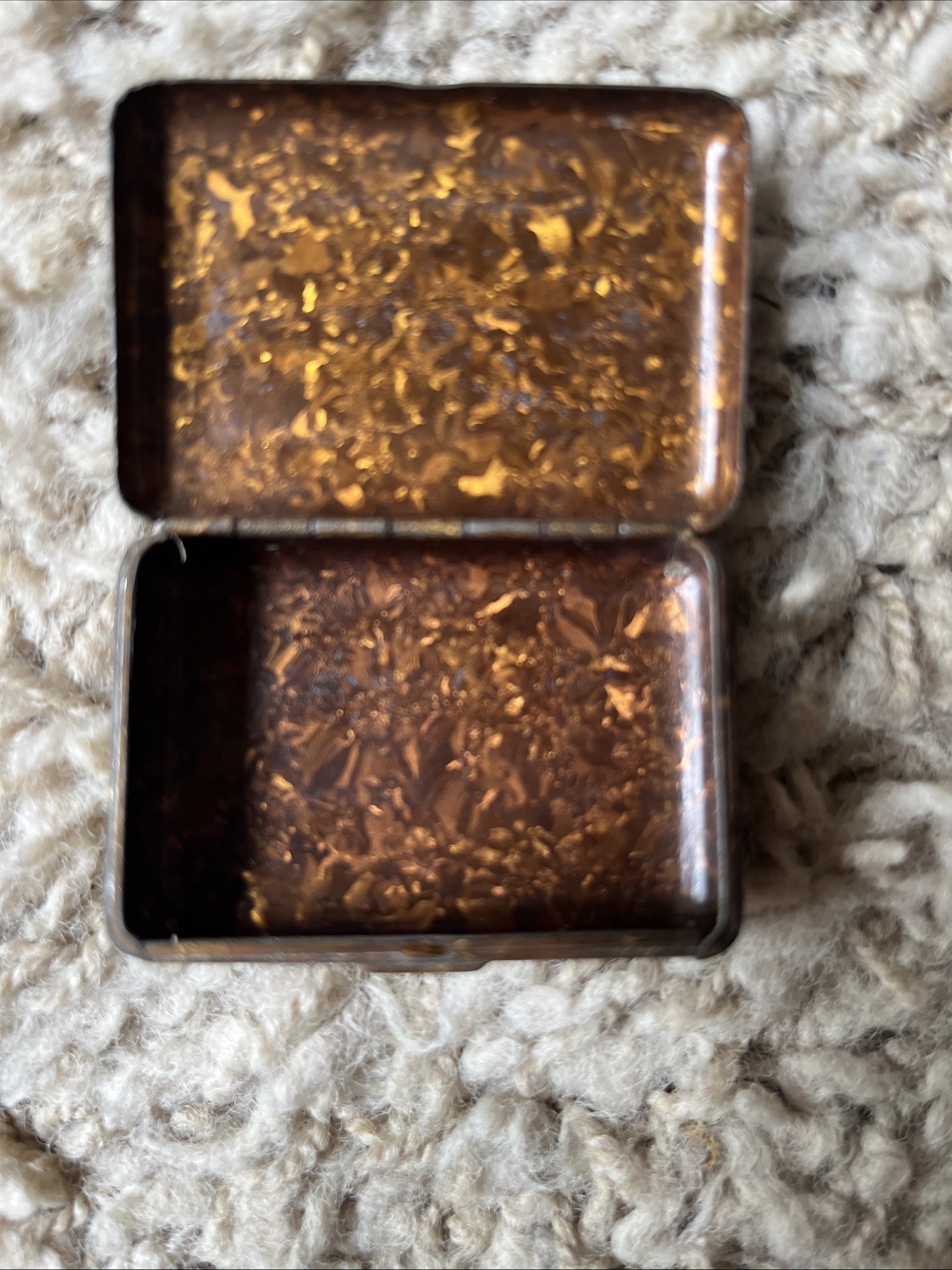 Antique Jahnckes Patent Gold Colored Collar Button Box