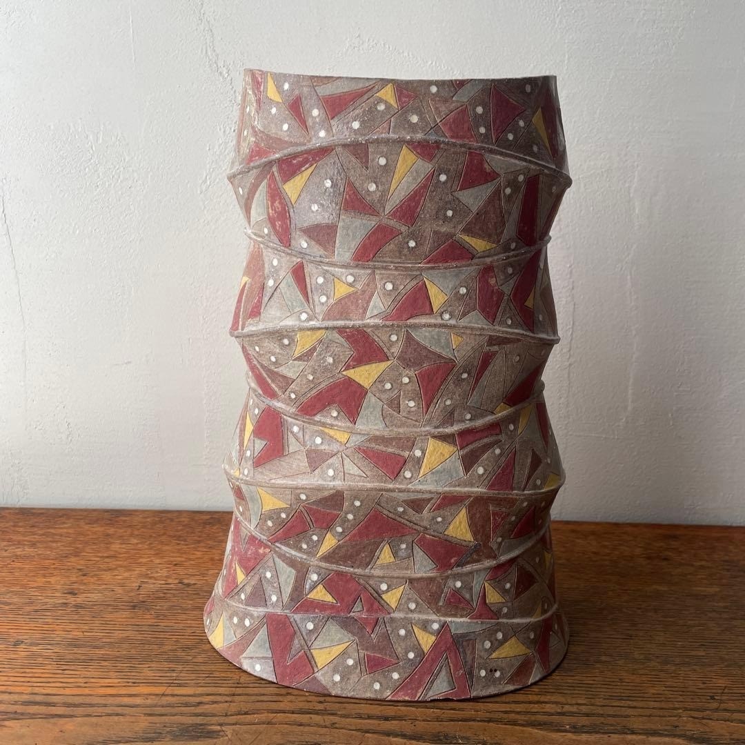 Vintage Japanese Pottery Vase Ceramic Jar Flower Vessel Ikebana 11.2 inch