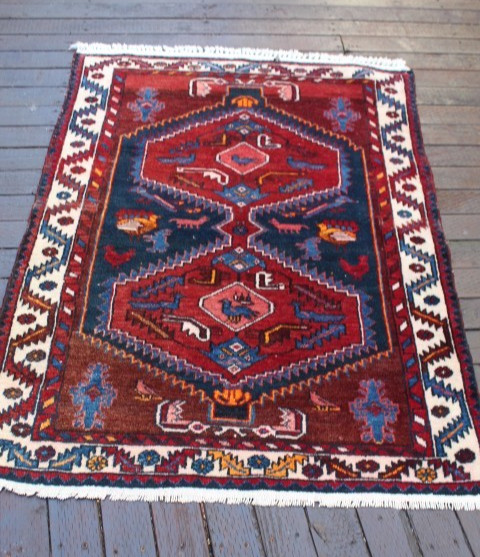 Vintage – Handwoven 1910-1930 Nahavand 3 3ft x 4ft7inch Nice antique Collector