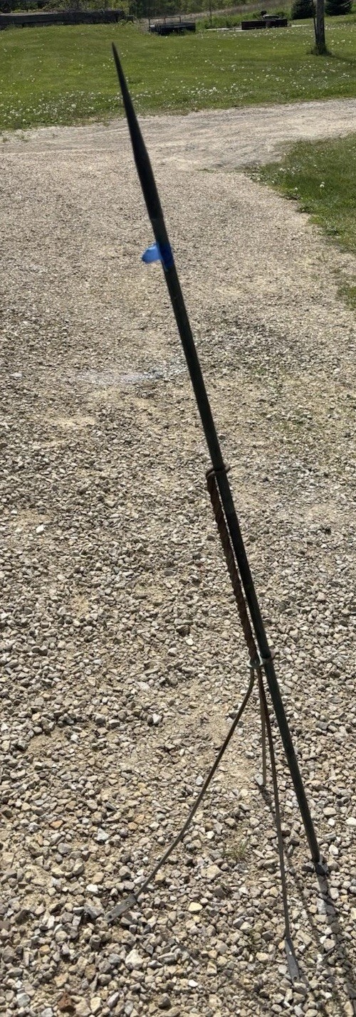 Antique Lightning Rod Metal Silver Tripod Base Decorative Stand Copper 54” C