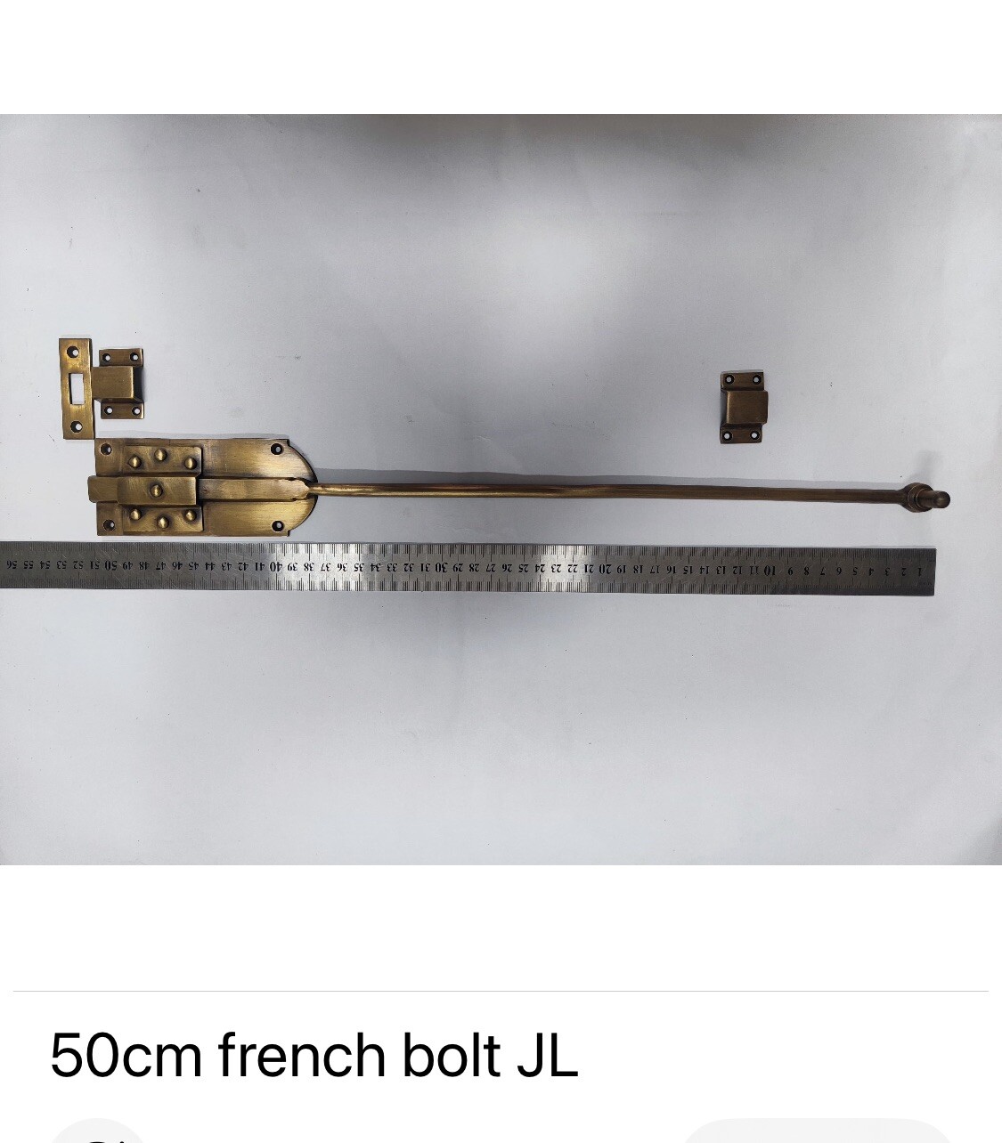 2 Large Flush Door Bolts Heavy Solid Brass French Antique Style Slide Bolts 20″
