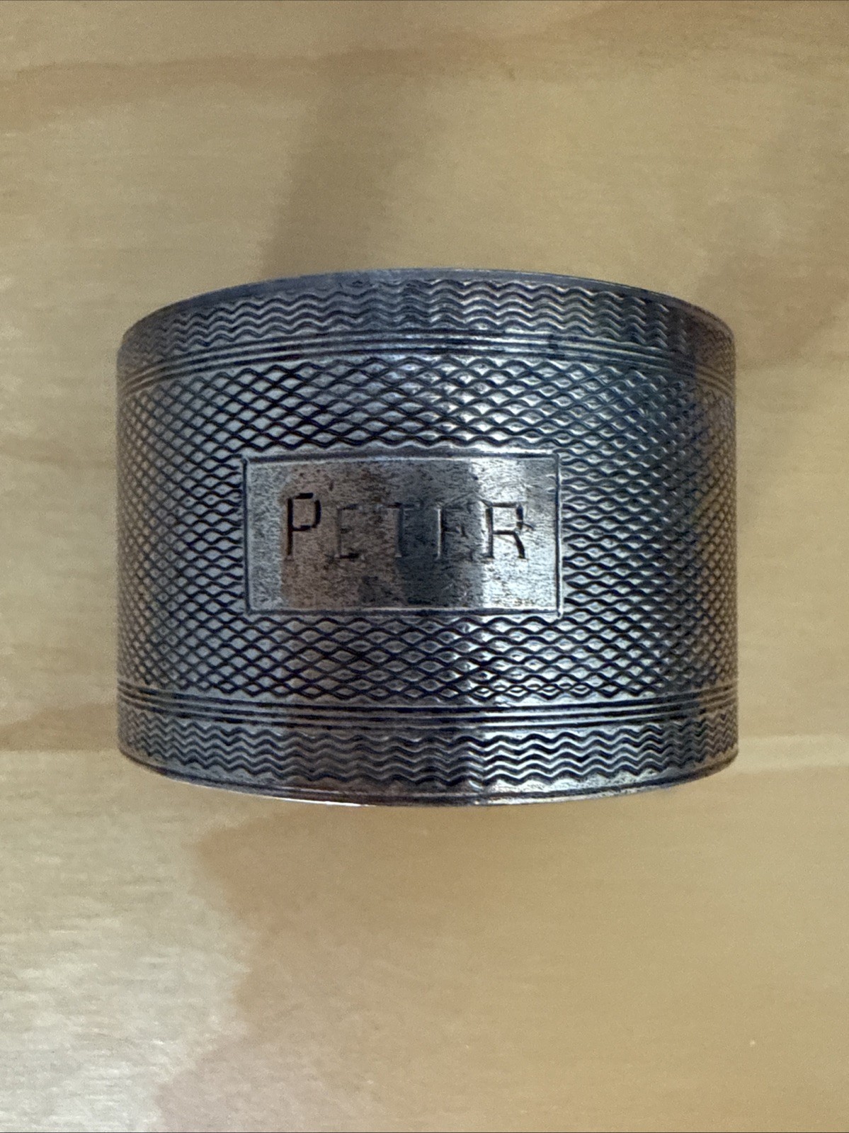WI Broadway & Co Sterling Silver Napkin Ring 1939 – Peter