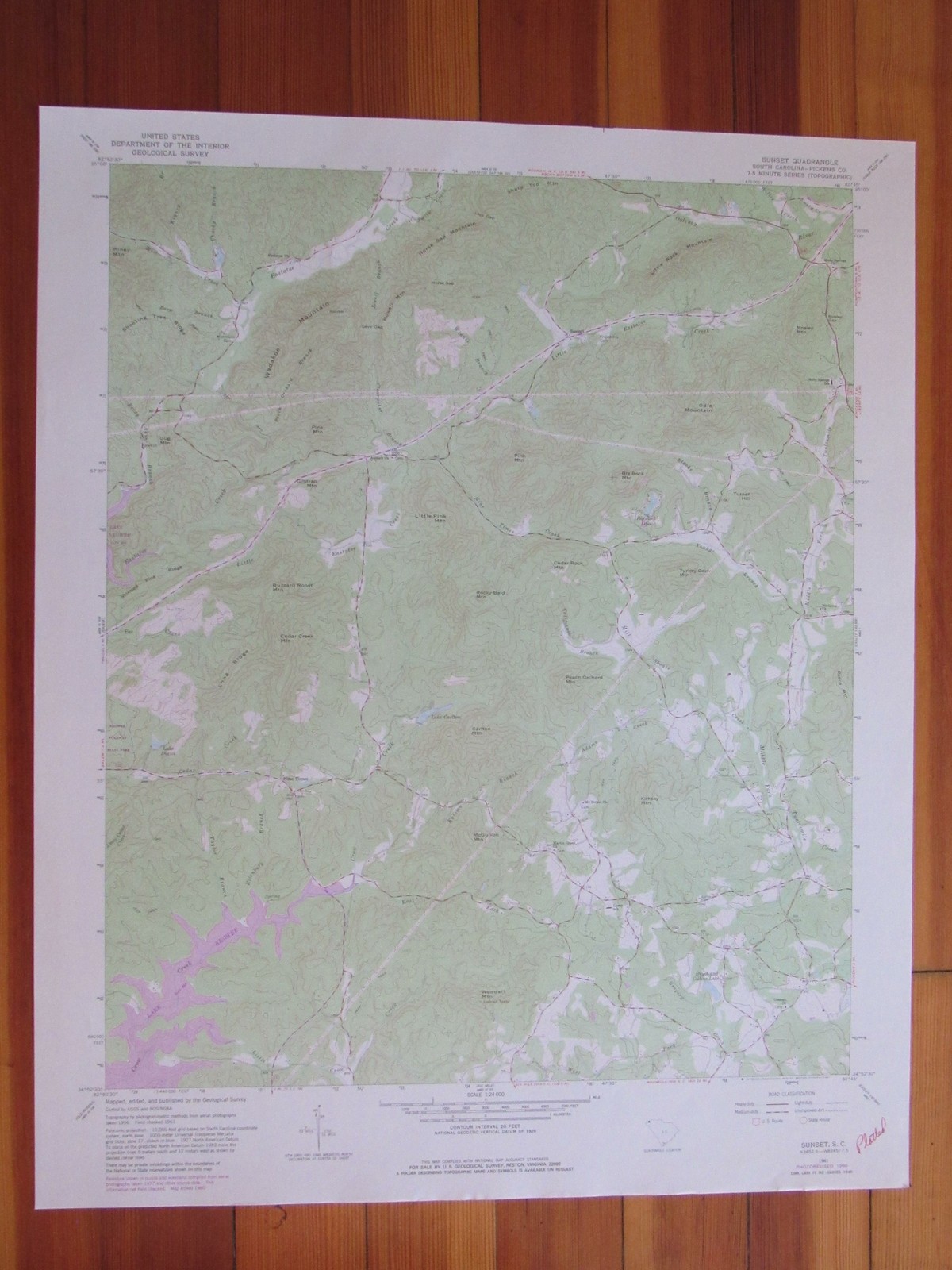Sunset South Carolina 1981 Original Vintage USGS Topo Map