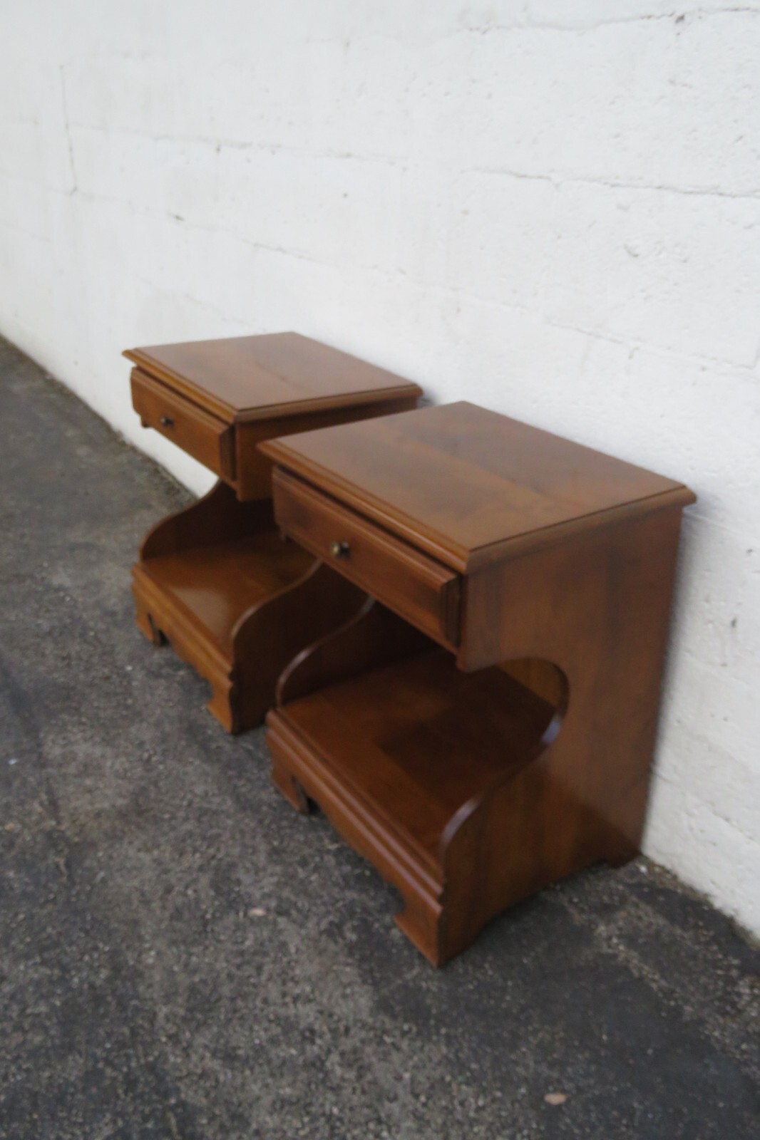 Tall Maple Nightstands End Side Bedside Tables a Pair 5975