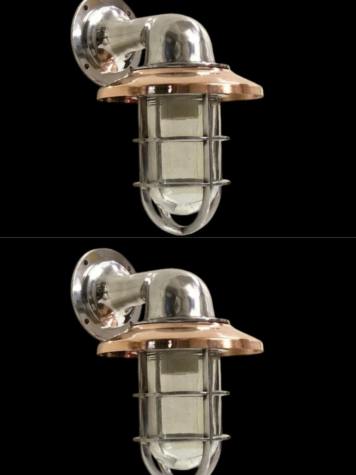 4 VINTAGE NAUTICAL BRASS AND COPPER LIGHT OUTDOOR LIGHT FIXTURE SHIP LIGHT #A1