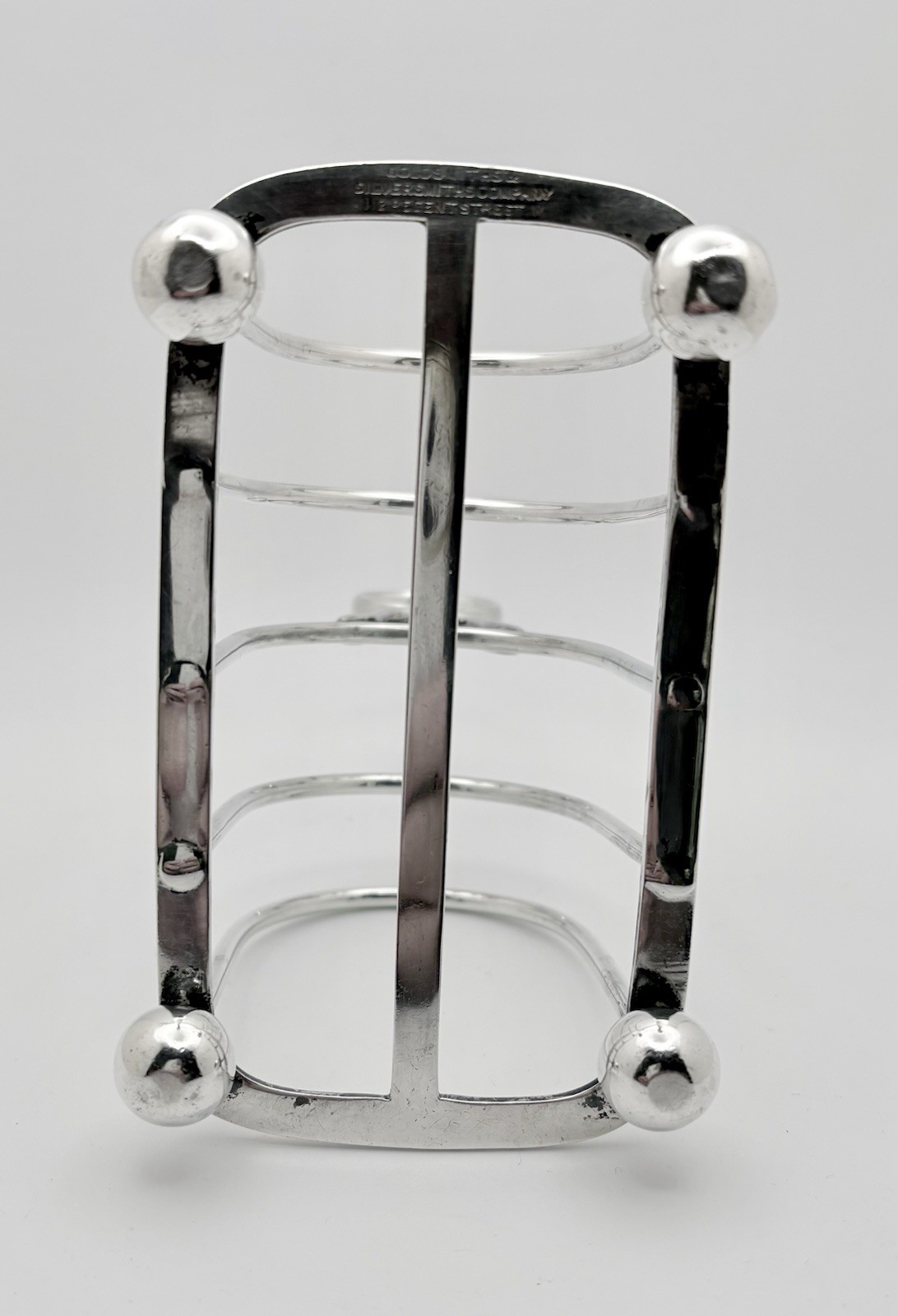 Sterling Silver Toast Rack with Handle, Goldsmiths & Silversmiths Sheffield 1923