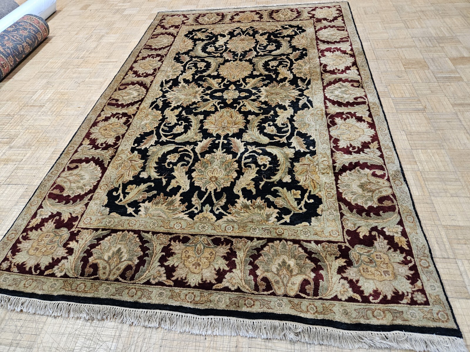 6×9 INDO JAIPUR AGRA RUG AUTHENTIC HAND KNOTTED WOVEN 100% WOOL ORIENTAL RUG