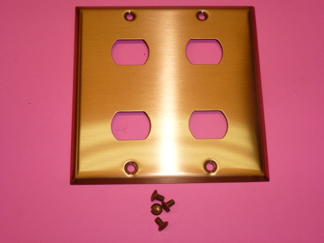NOS! BELL INTERCHANGE 2-GANG COPPER FINISH WALL PLATE, HORIZONTAL, 18-2-CFX