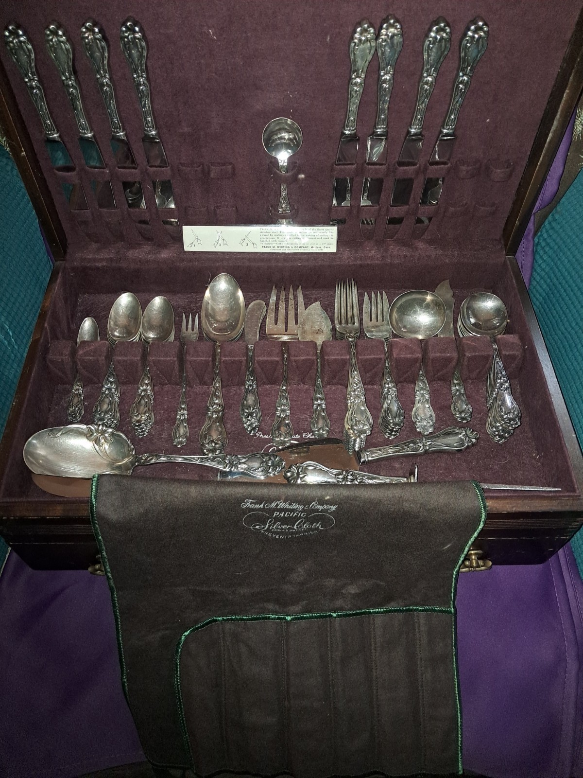Frank M Whiting Sterling Flatware Set 65 Pc
