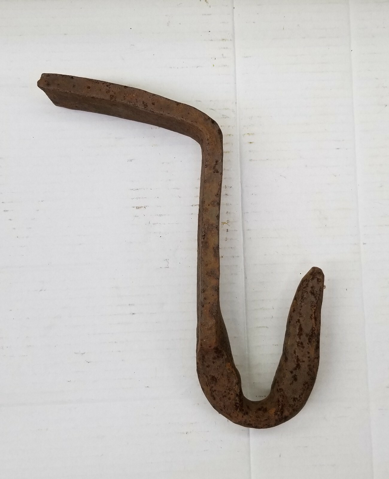 Primitive Farm Hook Blacksmith Hand Forged Steel Iron Hook tool Vintage #2