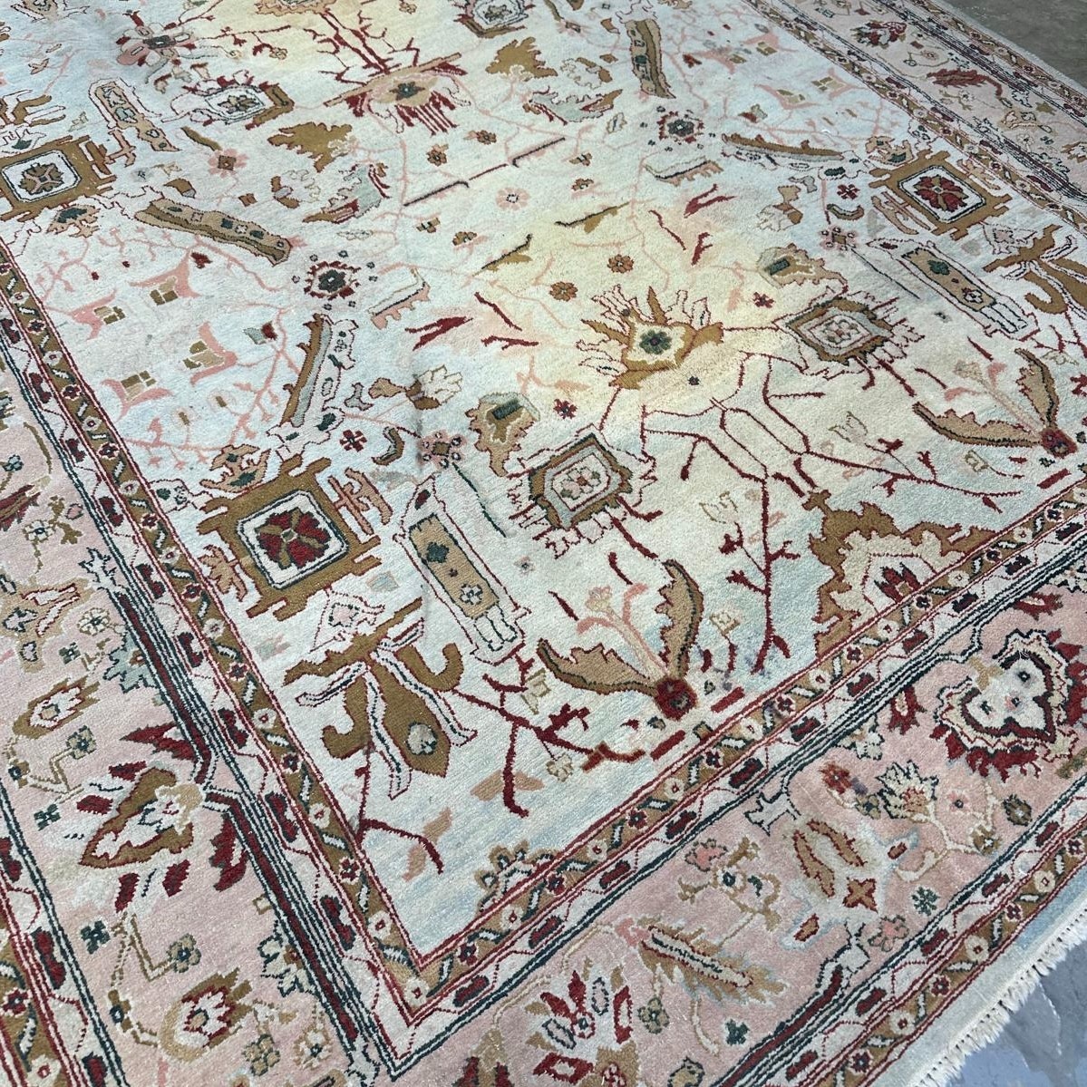 Vintage Turkish Oushak Rug | Wool | 8×10 Ft | Large Pattern Open Field