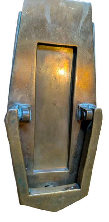 ART DECO DOOR KNOCKER / LETTERBOX – Vintage Brass Salvage Door Knocker Antique?