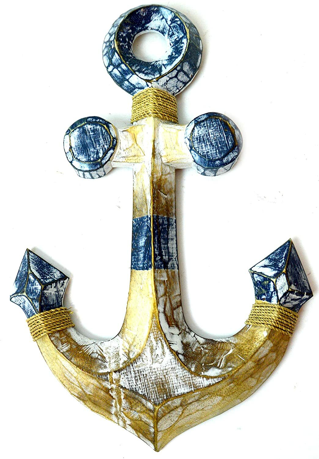 HAND CARVED ANCHOR WALL COASTAL NAUTICAL SEA LAKE TROPICAL ISLAND OCEAN ART