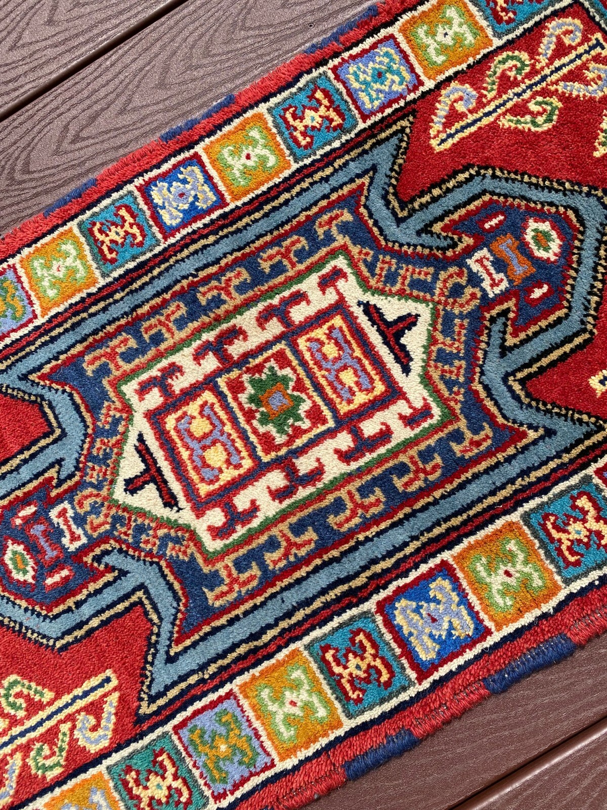 New Handmade in India Tribal & Geometric Colorful Scatter Rug/Accent Rug, 2×4
