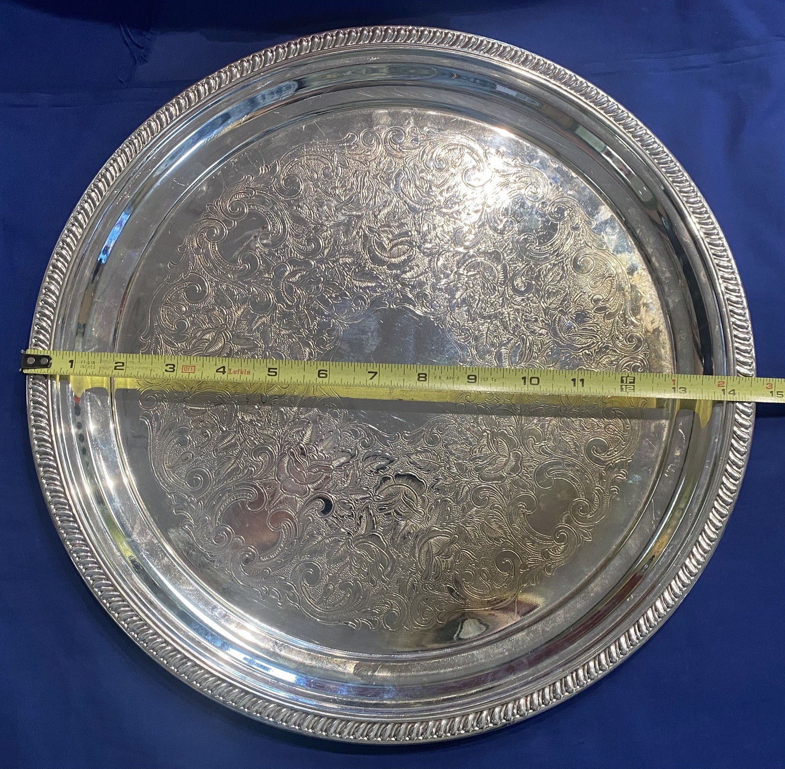 Vintage Sheffield Electroplated Silver Platter 2.4 Pounds Numbered 5/333