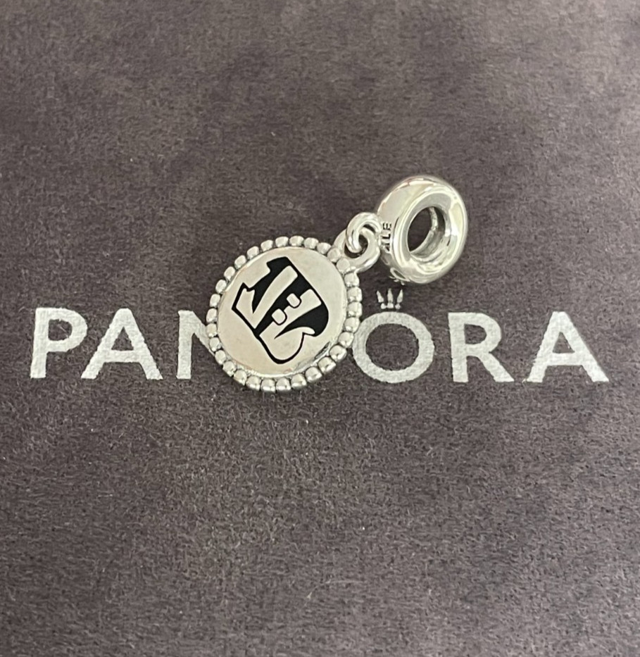 Cincinnati Bengals Football Charm by Pandora S925 Sterling Silver Pre-owned