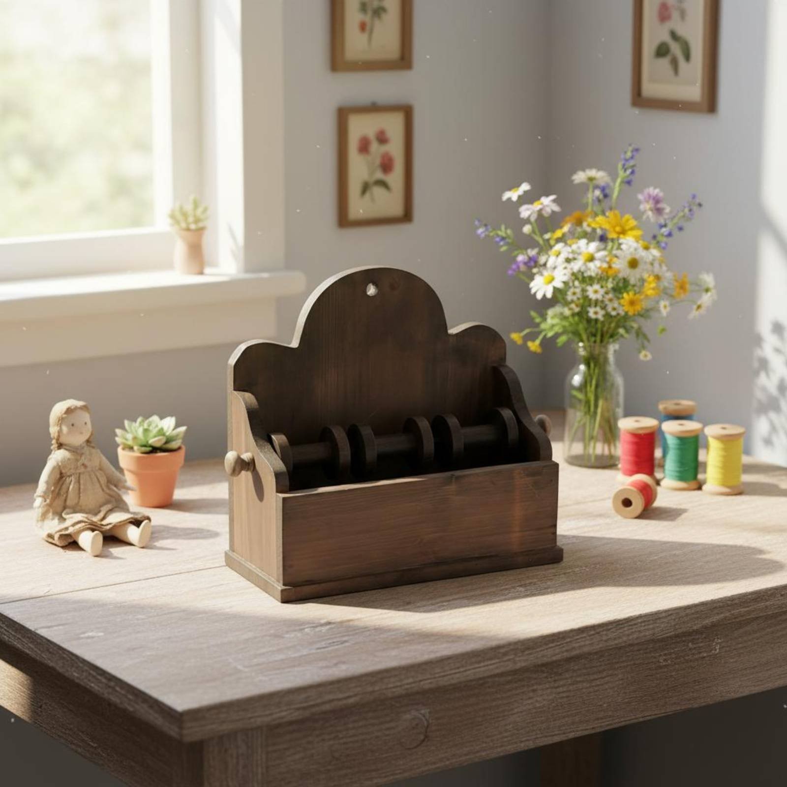 Distressed Countertop Display Shelf Multiuse Storage Furniture Stable