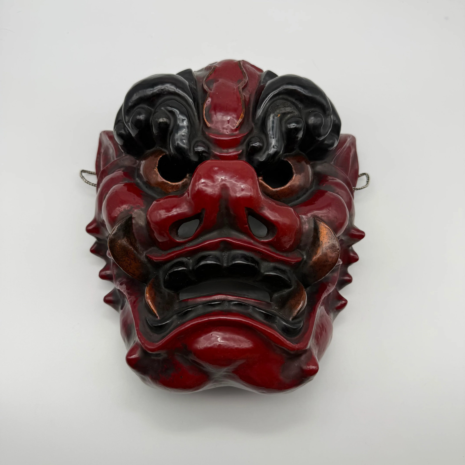 Japanese Noh Mask Tsuina Oni Wooden Hand Carved Vintage Demon Theater Kagura