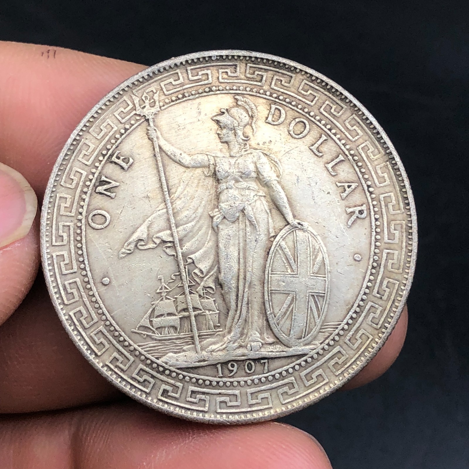 1907 Hong Kong Silver Dollar Coin Great Britain Silver Dollar Coin,1Yuan Money