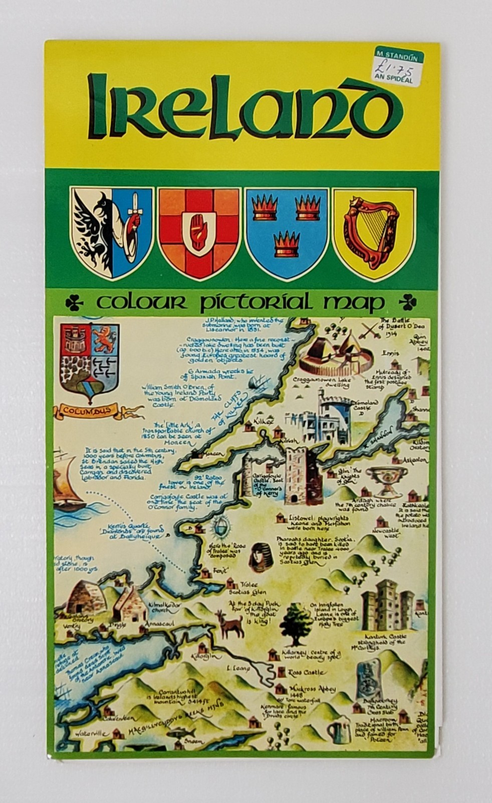 Ireland Colour Pictorial Map J.L. Young, Publisher 29.25″L x 21.75″W Historical