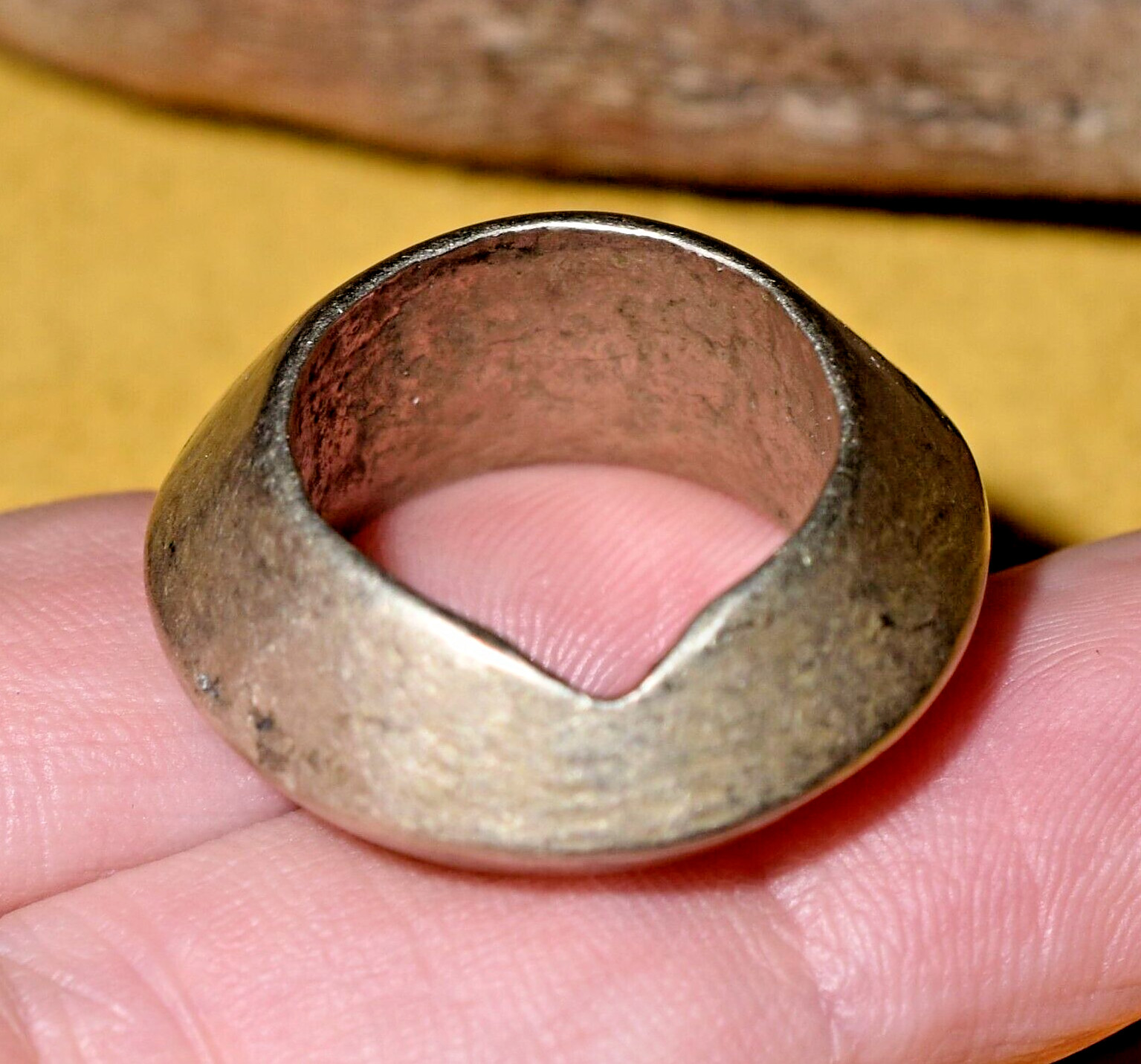 Antique Ethiopian Handmade Ethnic Silver Tribal Ring Ethiopia Africa, Size 6 1/2
