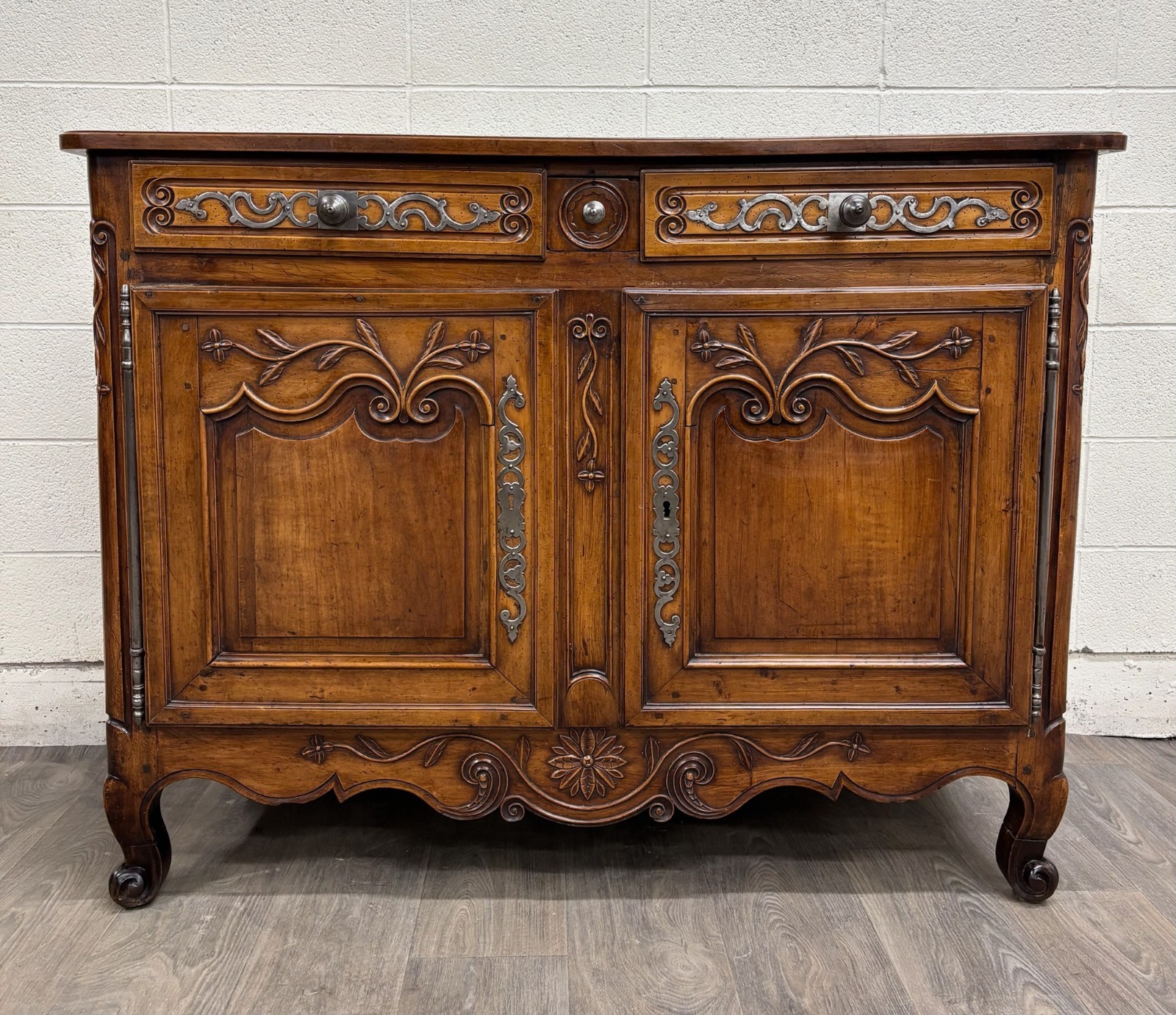 Antique French Country French Provincial Louis XV Style Buffet Sideboard Server