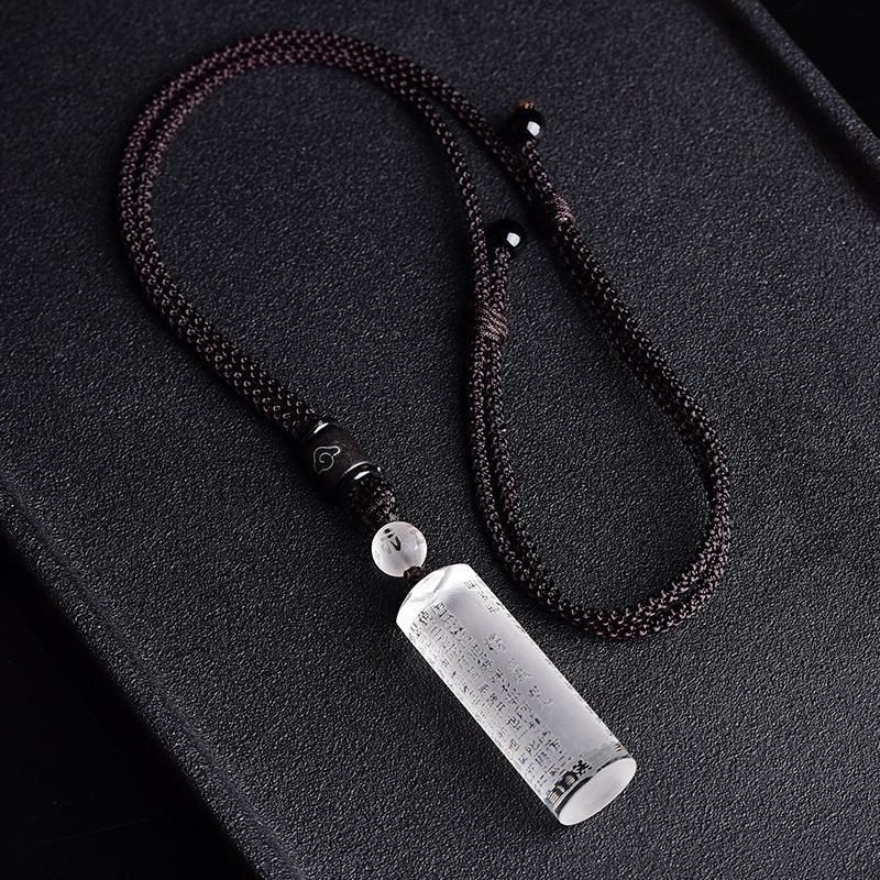 Five Elements Positive Energy Balance Gold White Crystal Luminous Pendant Amulet