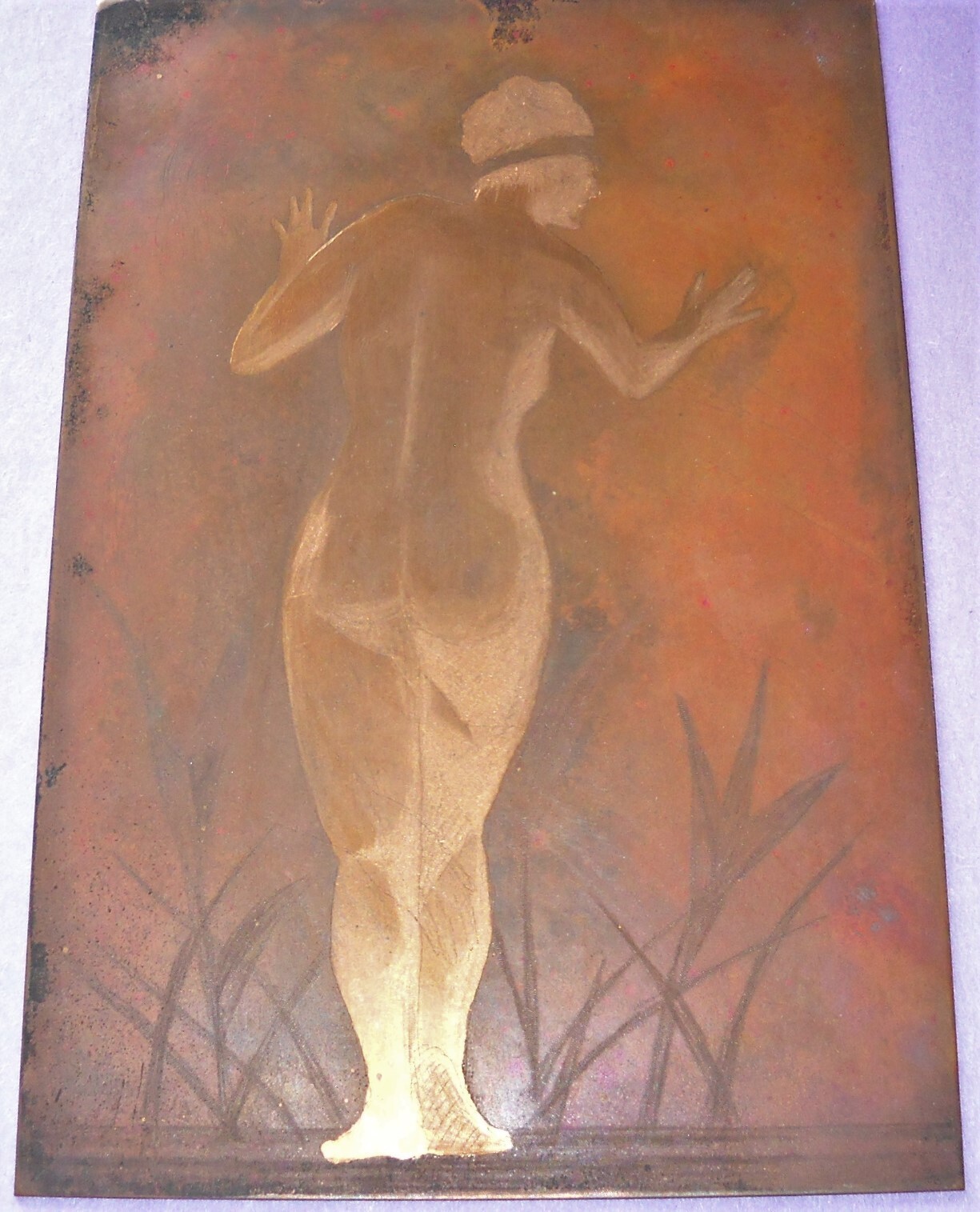 Copper Engraving Engraved Etching Print Printers Plate NUDE 4″ x 6″