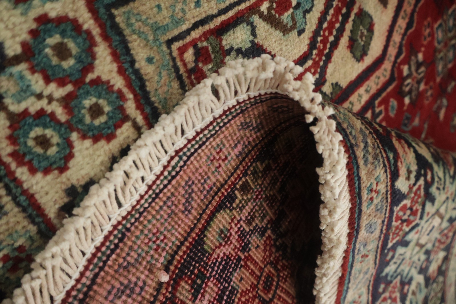 Vintage-Inspired Traditional Area Rug 5×9 Hand-knotted Wool Geometric Red Carpet