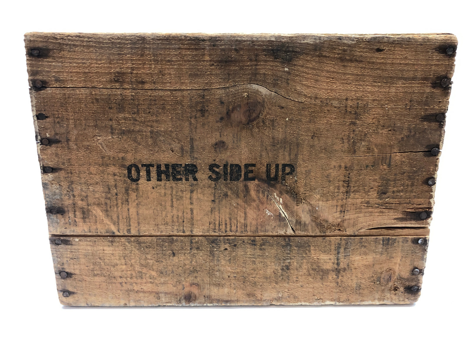 Old 11.5″x8.5″ Primitive Table Box Tote in Dry Yellow Paint Nice Dough Bowl Rack