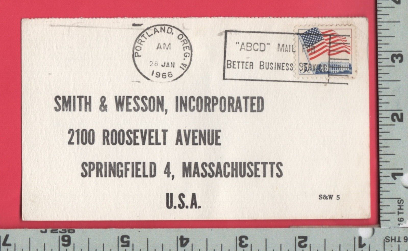 E352 Smith & Wesson gun receipt pstcard James F Spring Portland OR Meier & Frank