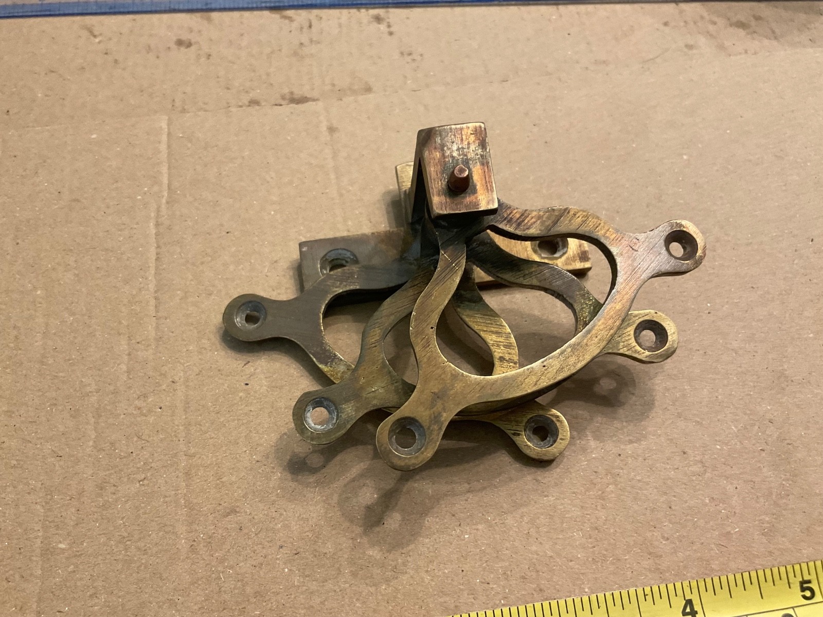 VICTORIAN SERVANTS BELL LEVER ANTIQUE BRASS OLD LINKAGE FRONT BACK DOOR DOORBELL